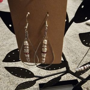 Handmade glass bead earrings and bracelet